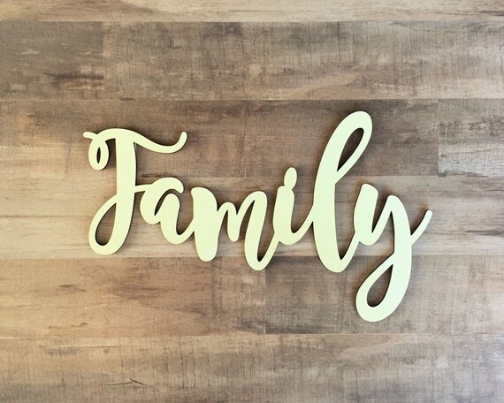 Family Cutout Family Sign Gallery Wall Decor Family Wall Etsy