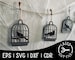 Layered Crow Bird Cage Banner Spooky Halloween Decor Laser Cut File for Glowforge Epilog Projects Laser Cutting Download 