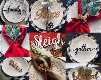 Table Setting Place Setting Napkin Ring Bundle Laser Cut File for Glowforge Epilog Projects Laser Cutting Download