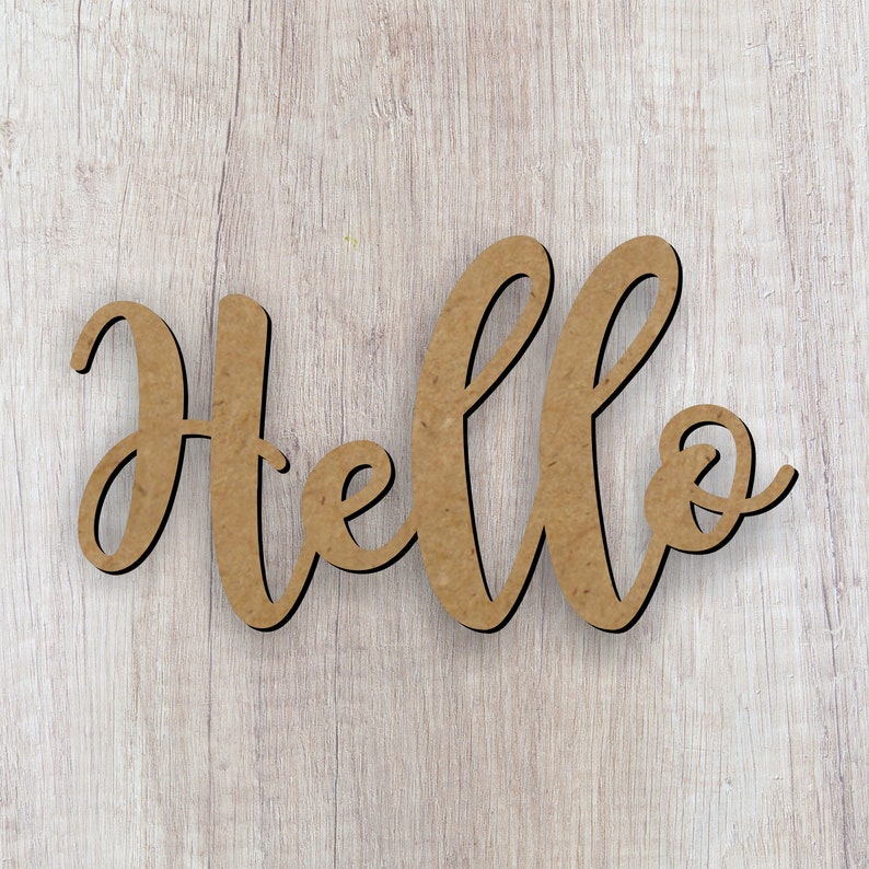 Hello Wood Sign Hello Cutout Wood Cutout Wreath Etsy