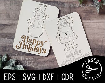 Pop Out Ornament Cards Christmas Cards DIY Ornament Laser SVG Cut File for Glowforge Epilog Projects Laser Cutting Download