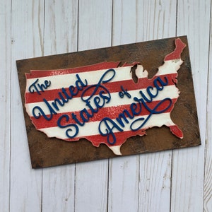 The United States of America Layered Sign Laser Cut File for Glowforge Epilog Projects Laser Cutting Download