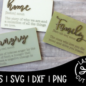 Definição Prateleira Leaner Signs Arquivo de corte a laser para projetos Glowforge Epilog Download de corte a laser