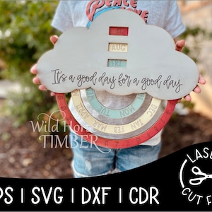 Perpetual Calendar, Never Ending Calendar, Round Infinity Calendar, Laser Cut File for Glowforge Epilog Projects Laser Cutting Download