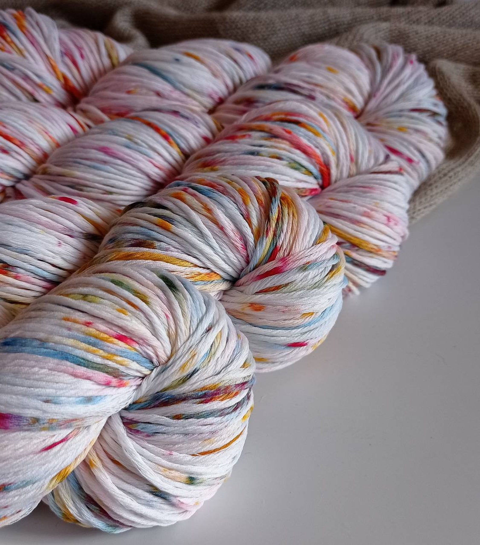Hand dyed cotton yarn sport/DK weight speckled Hand dyed Etsy