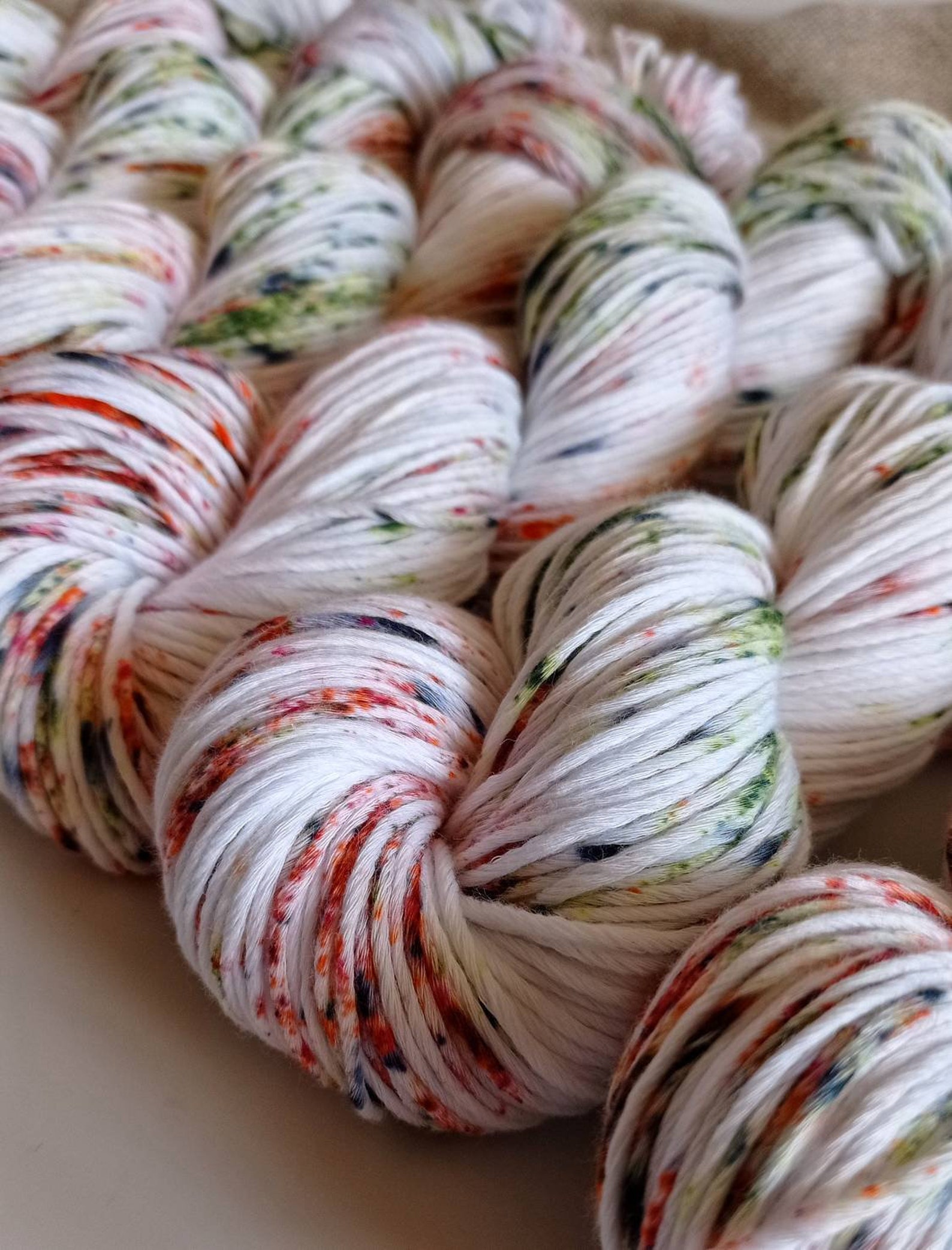 Hand dyed variegated cotton yarn skein dk weight Baby blanket Etsy