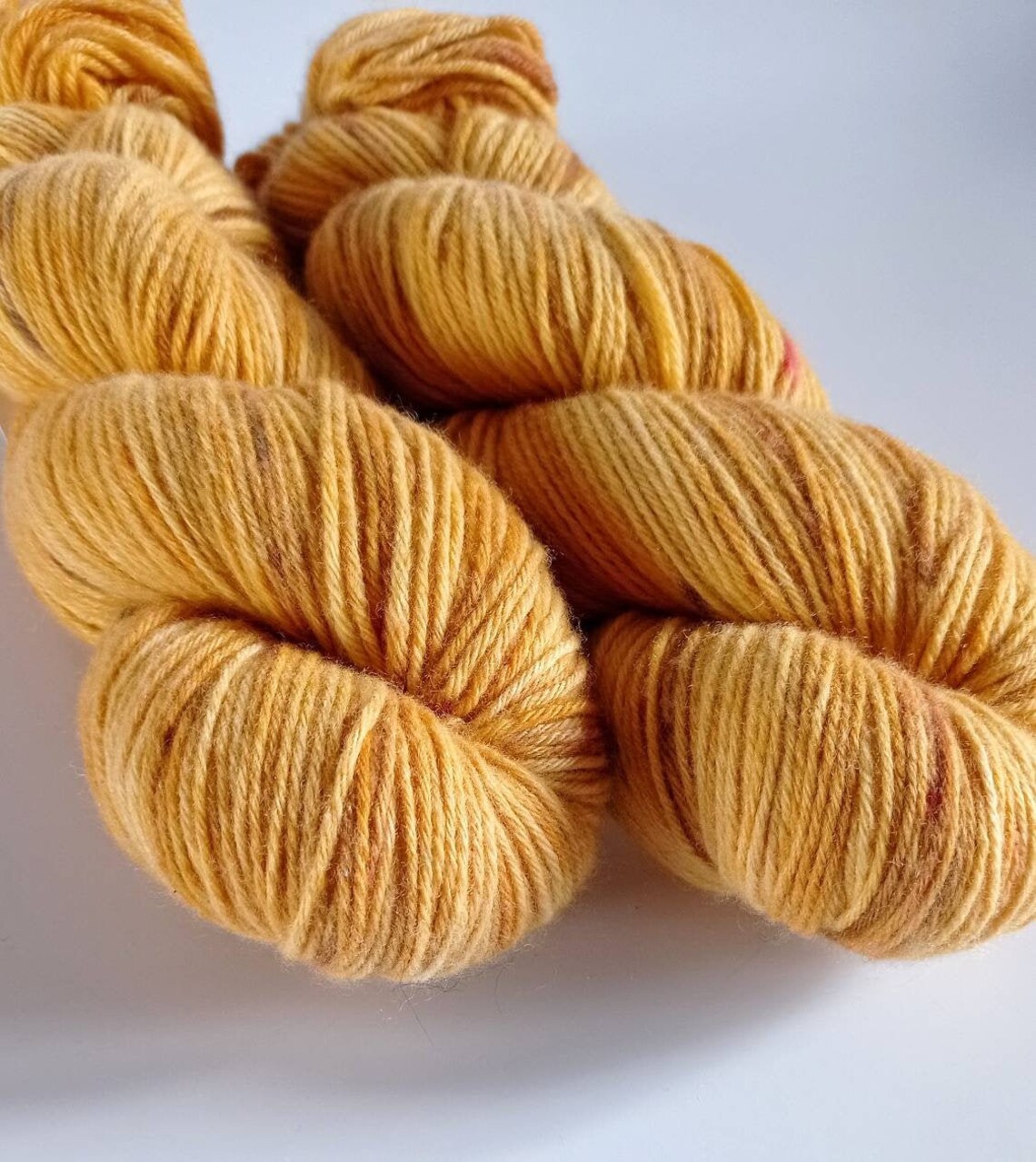 Hand dyed cashmere merino mustard yellow yarn skein sport Etsy