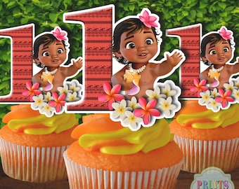 First Birthday Baby Moana Cakepop Cupcake Toppers Etsy First Birthday Baby Moana Cakepop Cupcake Toppers Etsy