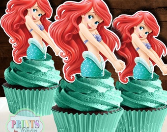 Ariel Cupcake Topper Etsy