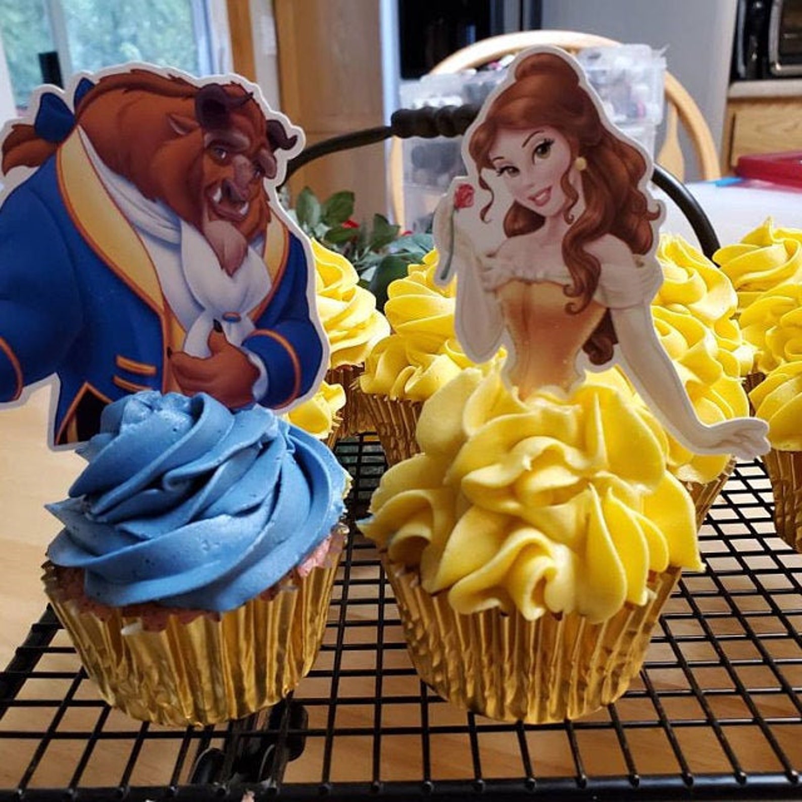 Beauty and the Beast Cupcake Toppers Beauty and the Beast | Etsy