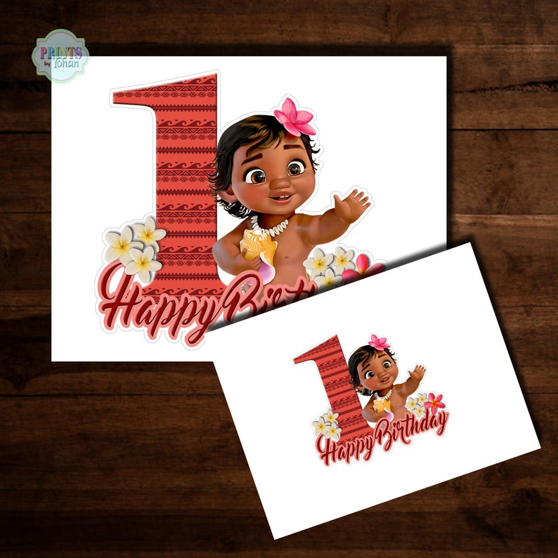 PRINTABLE Baby Moana Cake Topper 1 Moana Cake Topper MOANA | Etsy