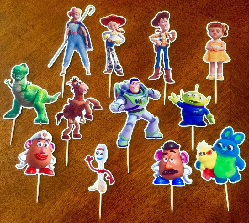 TOY STORY 4 Cupcake Toppers Toy Story 4 Cake Toppers Toy Etsy