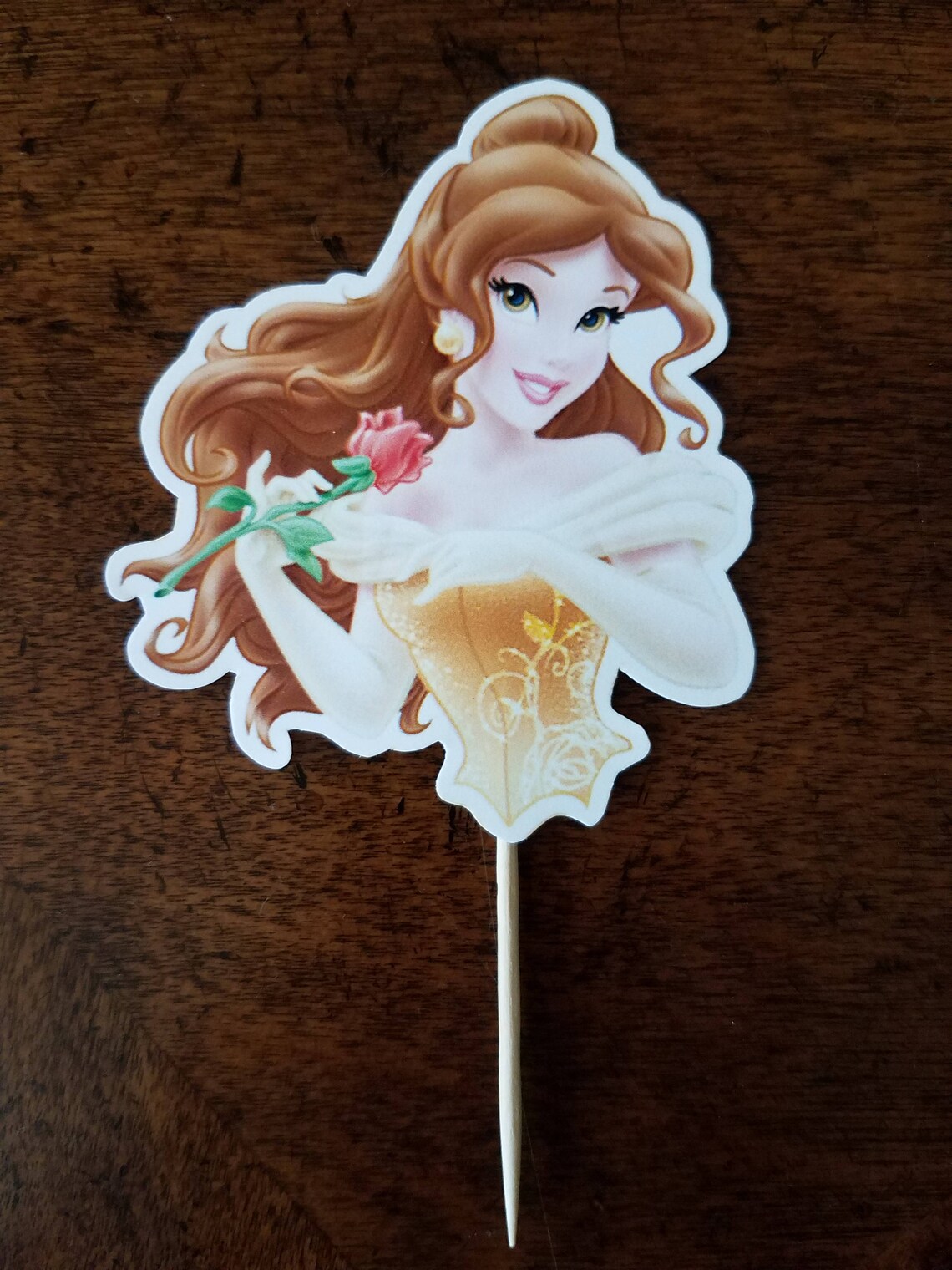 Princess Belle Cupcake Toppers Princess Belle Cake Pop | Etsy