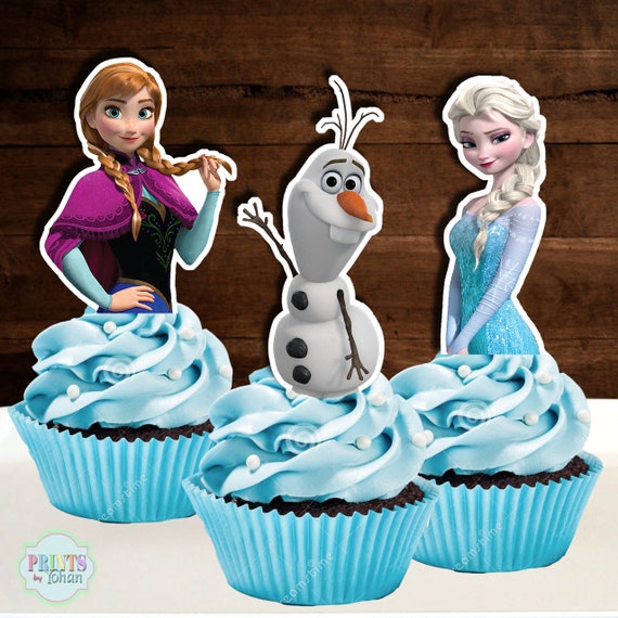 Disney Frozen Cupcake Toppers Disney Frozen Cake Pop Toppers Etsy
