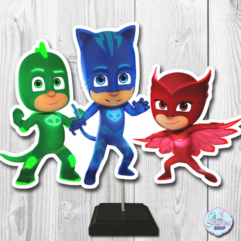 PJ MASKS Centerpiece PJ Masks Cake Toppers Doublesided Etsy