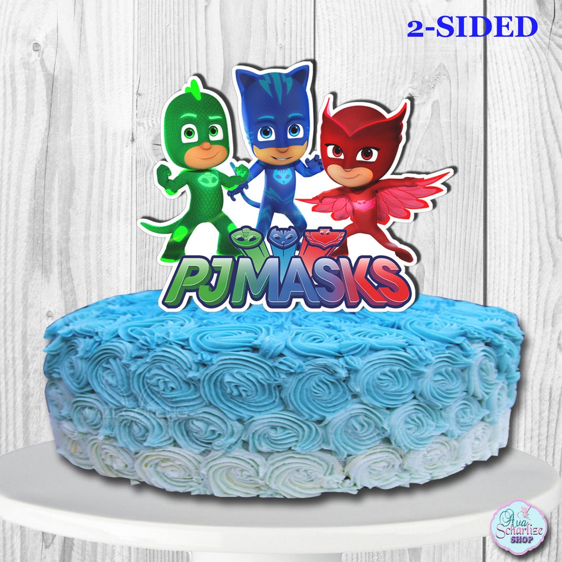 PJ MASKS Centerpiece PJ Masks Cake Toppers Doublesided Etsy