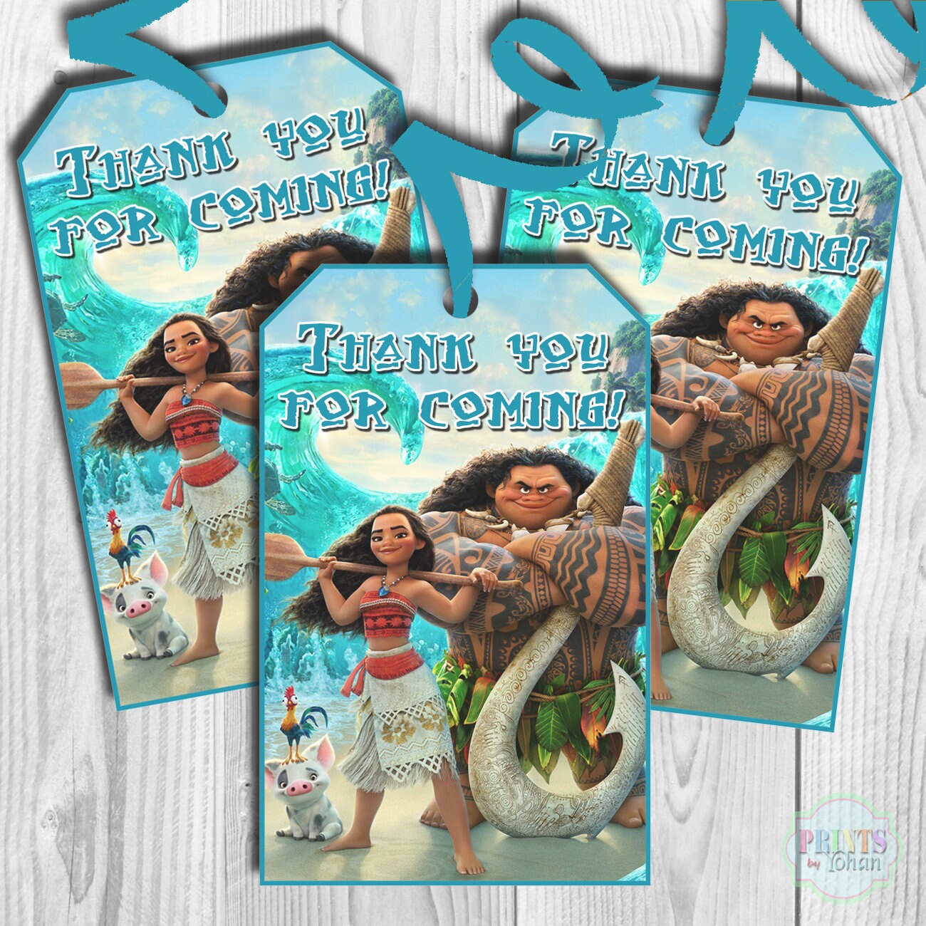 MOANA Thank You Tags MOANA Favor Tags Moana Gift Tags | Etsy