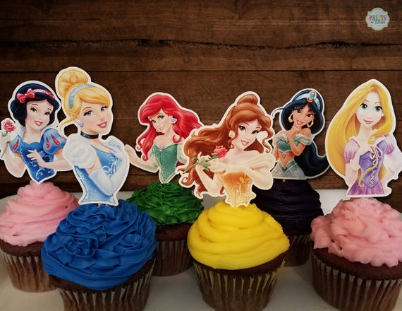 Disney Princess Cupcake Toppers Disney Princess Cake Toppers | Etsy
