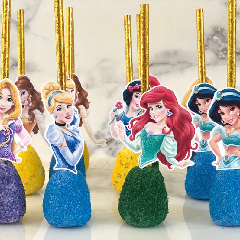 Set of 24 DISNEY PRINCESS Cake Pop Toppers Disney Princess Etsy