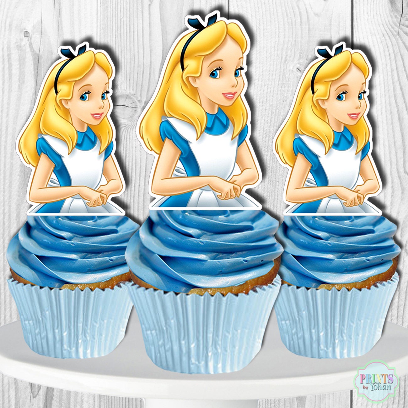 Alice in Wonderland Cupcake Toppers Alice in Wonderland Etsy