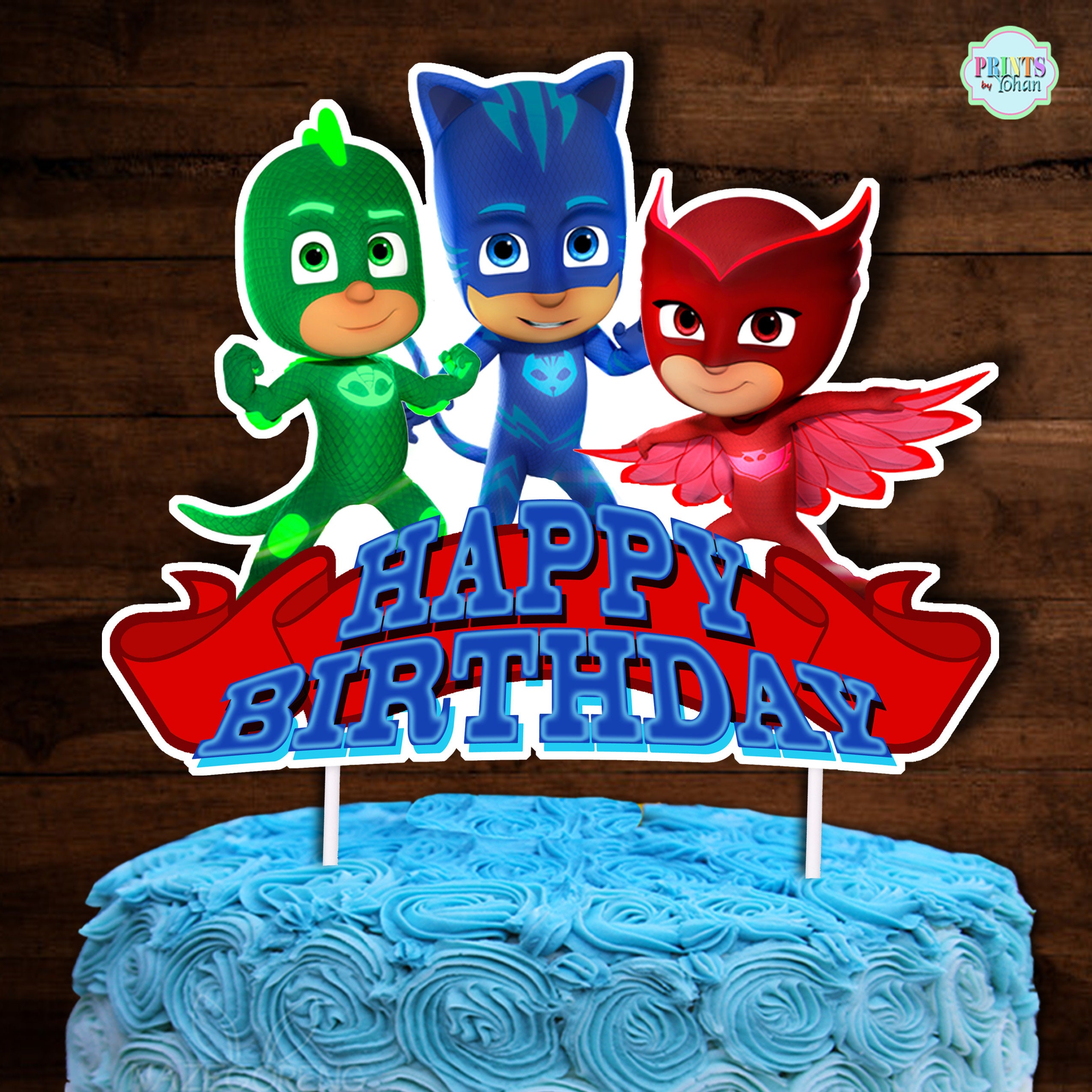 PJ Masks Cake Topper PJ Masks Centerpiece PJ Masks Cake Etsy