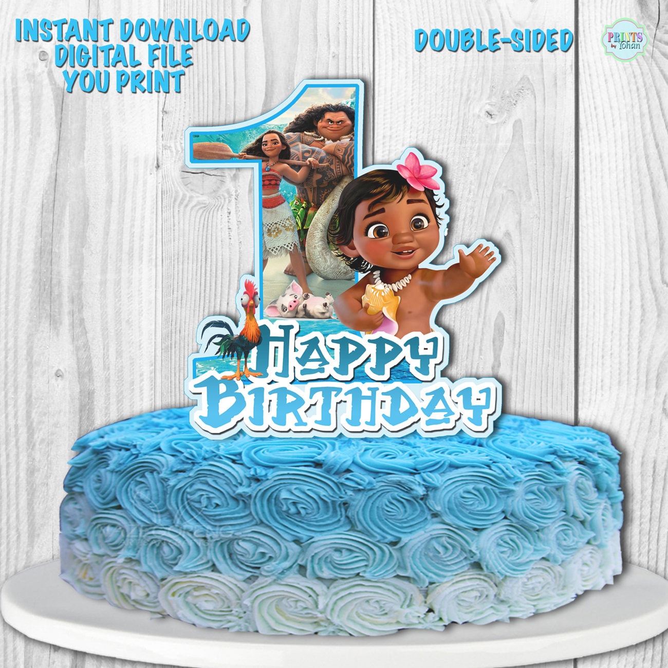 Moana Cake Topper Baby Moana Cake Topper Moana Centerpiece Etsy