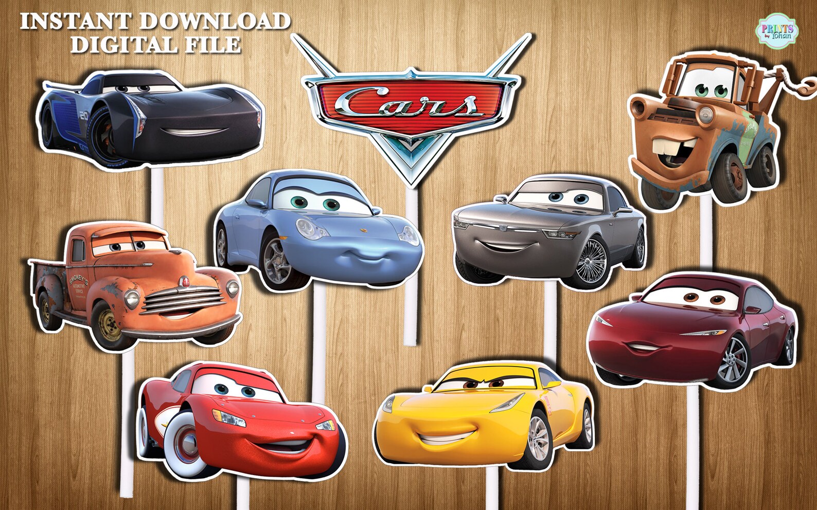 Disney Cars Cupcake Toppers Disney Cars 3 Cupcake Toppers Etsy