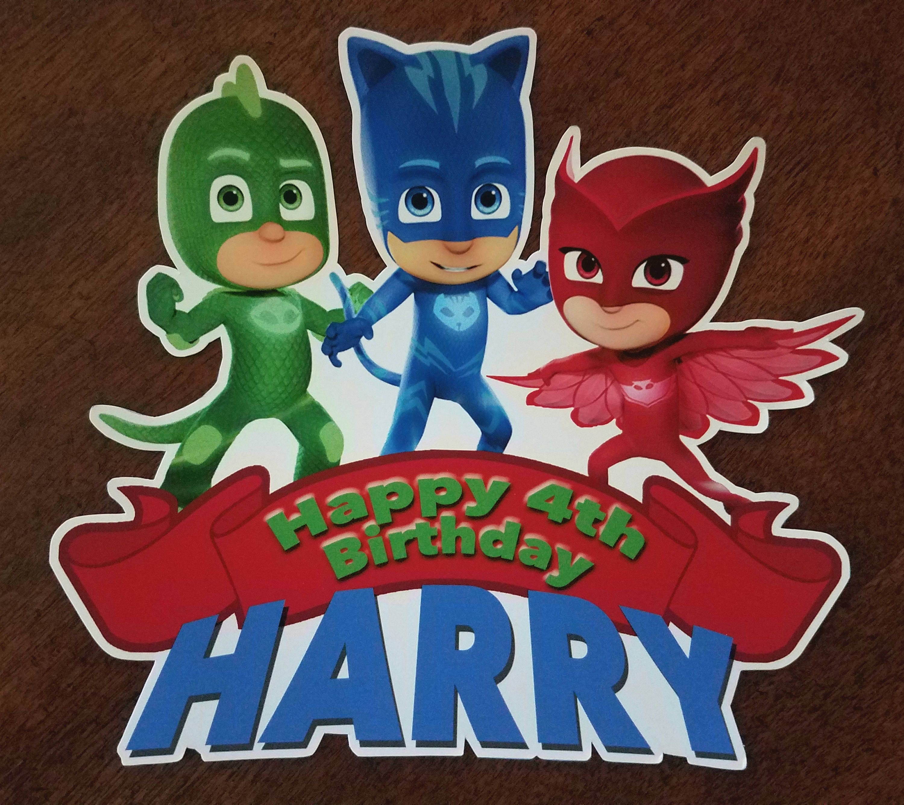 PJ Masks Cake topper PJ Masks Centerpieces PJ Masks Cake Etsy