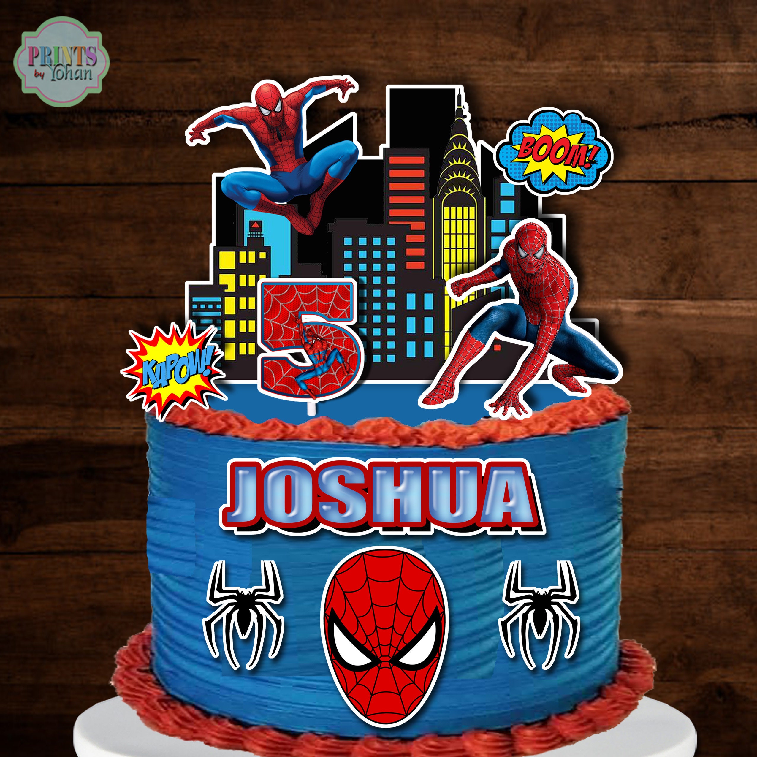 Spiderman Cake Topper Set Spiderman Cake Topper Kit Etsy