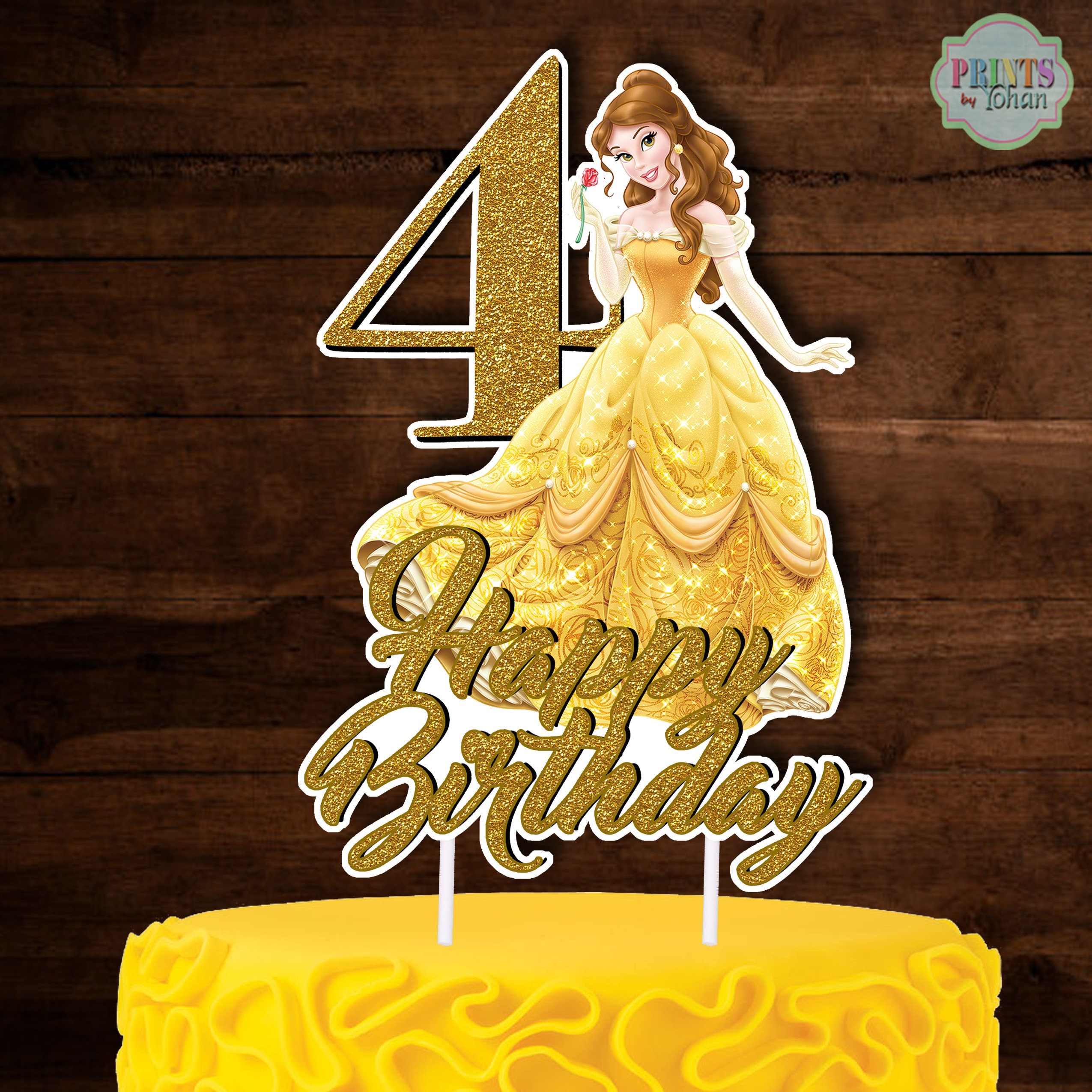 PRINCESS BELLE Cake Topper Princess Belle Centerpiece | Etsy