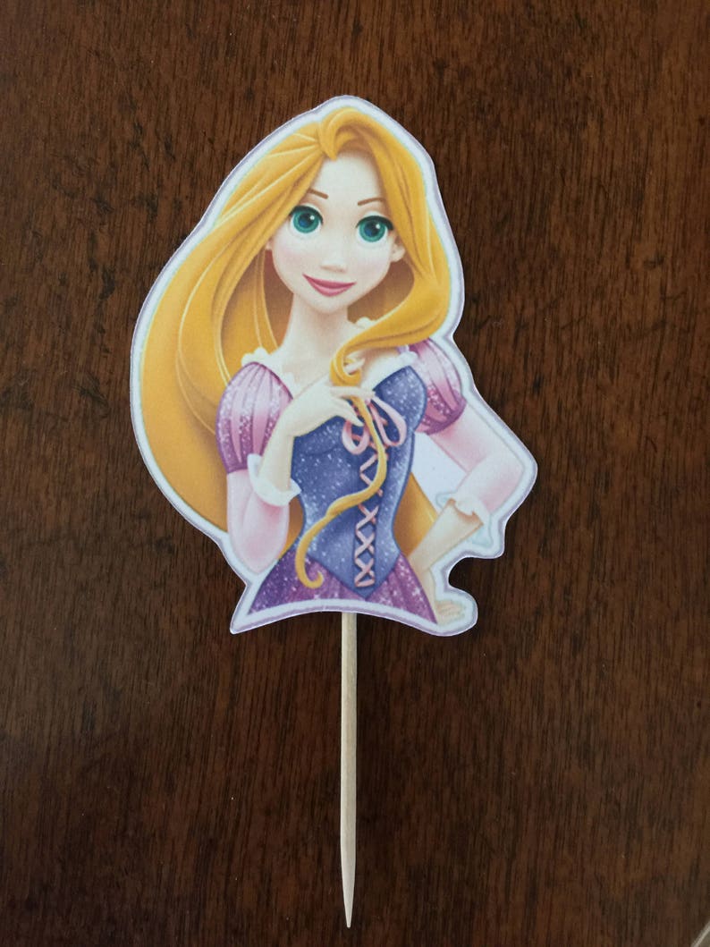 Rapunzel Cupcake Picks Disney TANGLED Cupcake Toppers Cake Topper Princess RAPUNZEL Cake Pop Toppers Birthday RAPUNZEL Cupcake Toppers