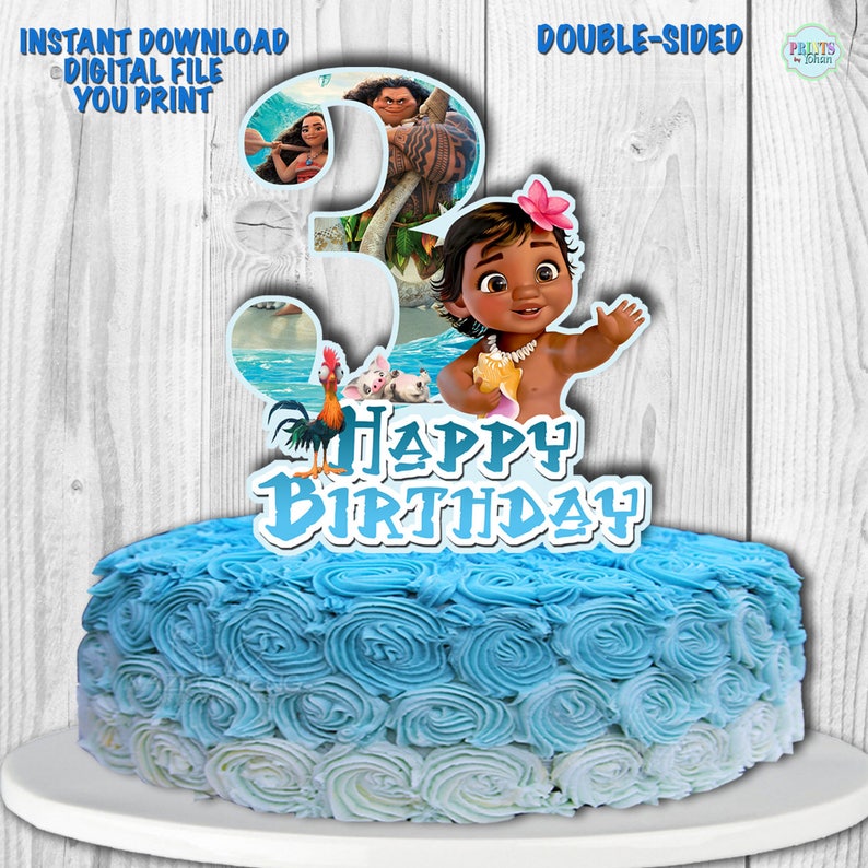 Moana Cake Topper Baby Moana Cake Topper Moana Centerpiece Etsy