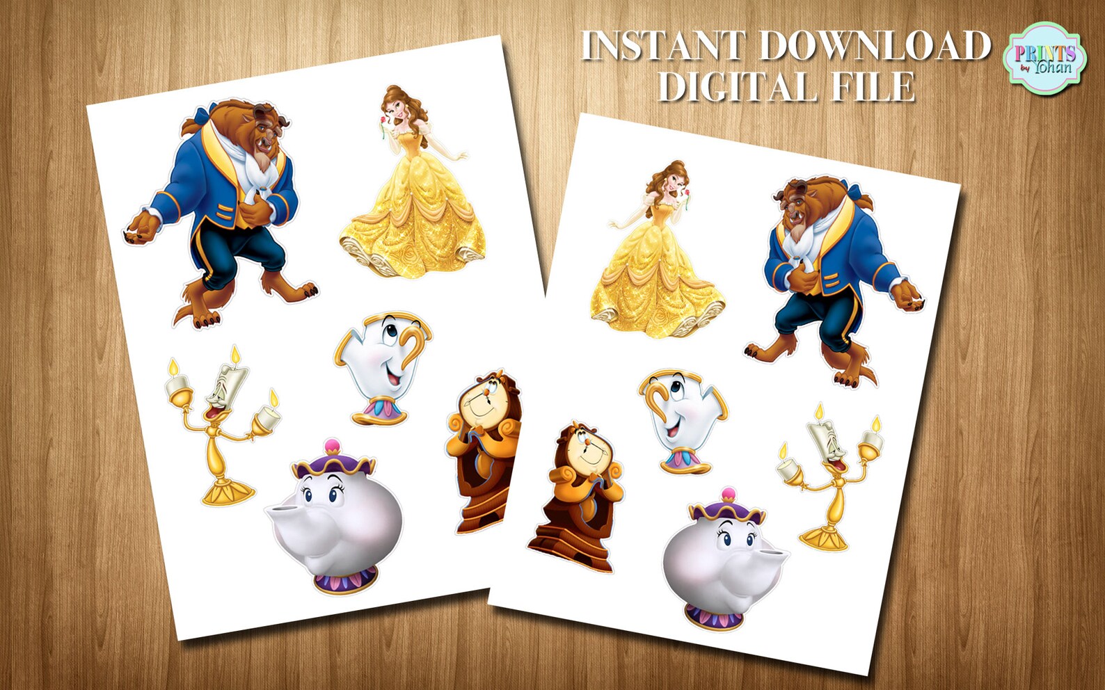 Beauty and the Beast Cupcake Toppers Princess Belle Cupcake | Etsy