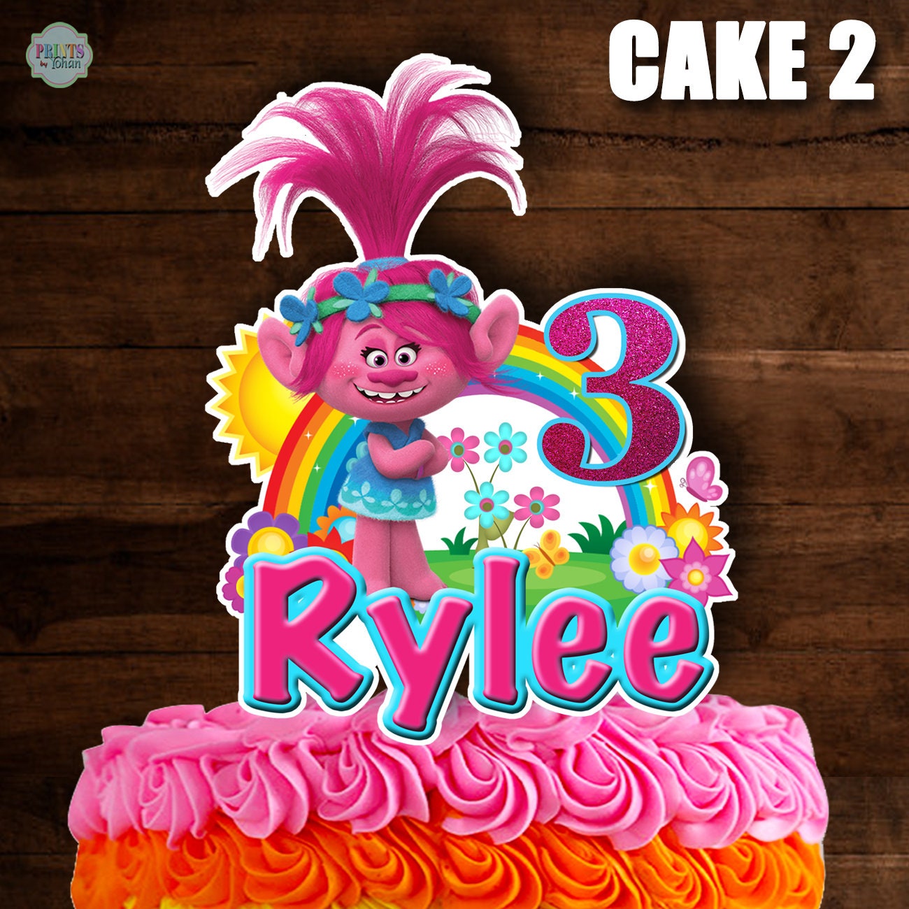 TROLLS POPPY Cake Topper Trolls World Tour Cake Topper Poppy Etsy