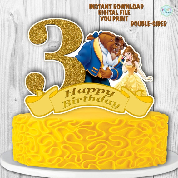 Beauty And The Beast Birthday Cake Topper