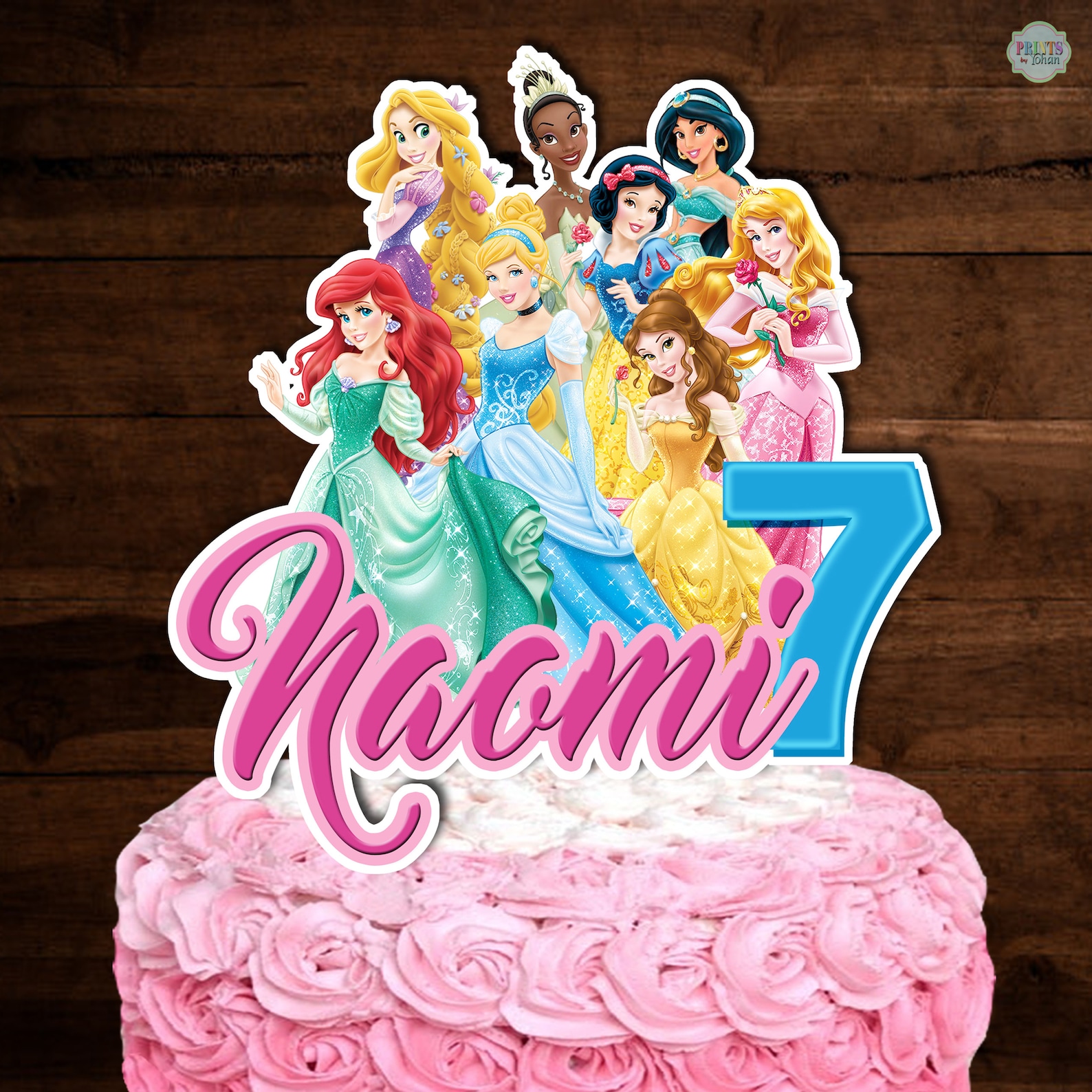 DISNEY PRINCESS Cake Topper Disney Princess Centerpiece Etsy