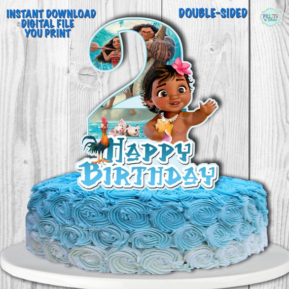 Moana Cake Topper Baby Moana Cake Topper Moana Centerpiece Etsy