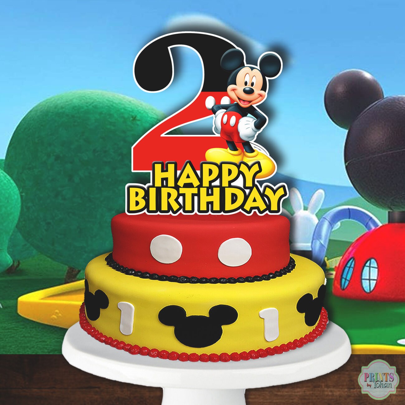 MICKEY MOUSE Cake Topper Mickey Mouse 1st Birthday Cake | Etsy