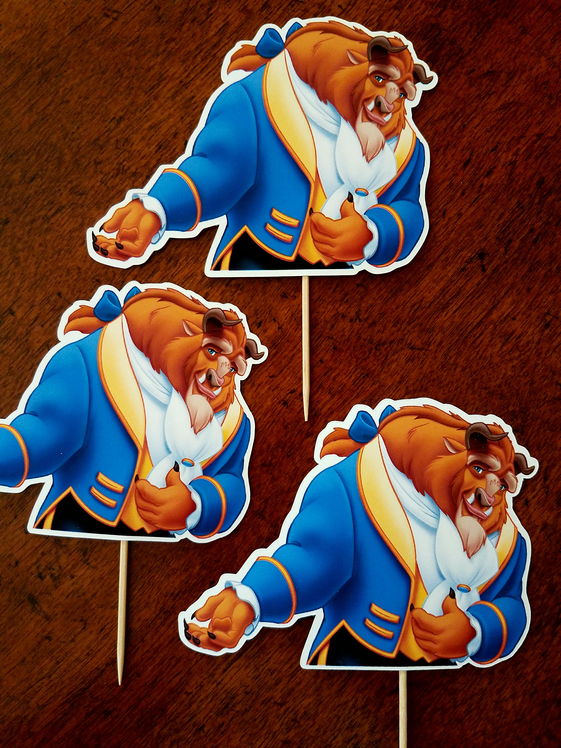 Beauty and the Beast Cupcake Toppers Princess Belle Cupcake | Etsy