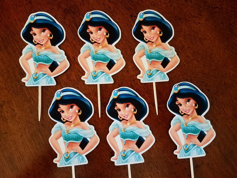 Set of 12 Princess JASMINE Cupcake Toppers Princess Jasmine Etsy