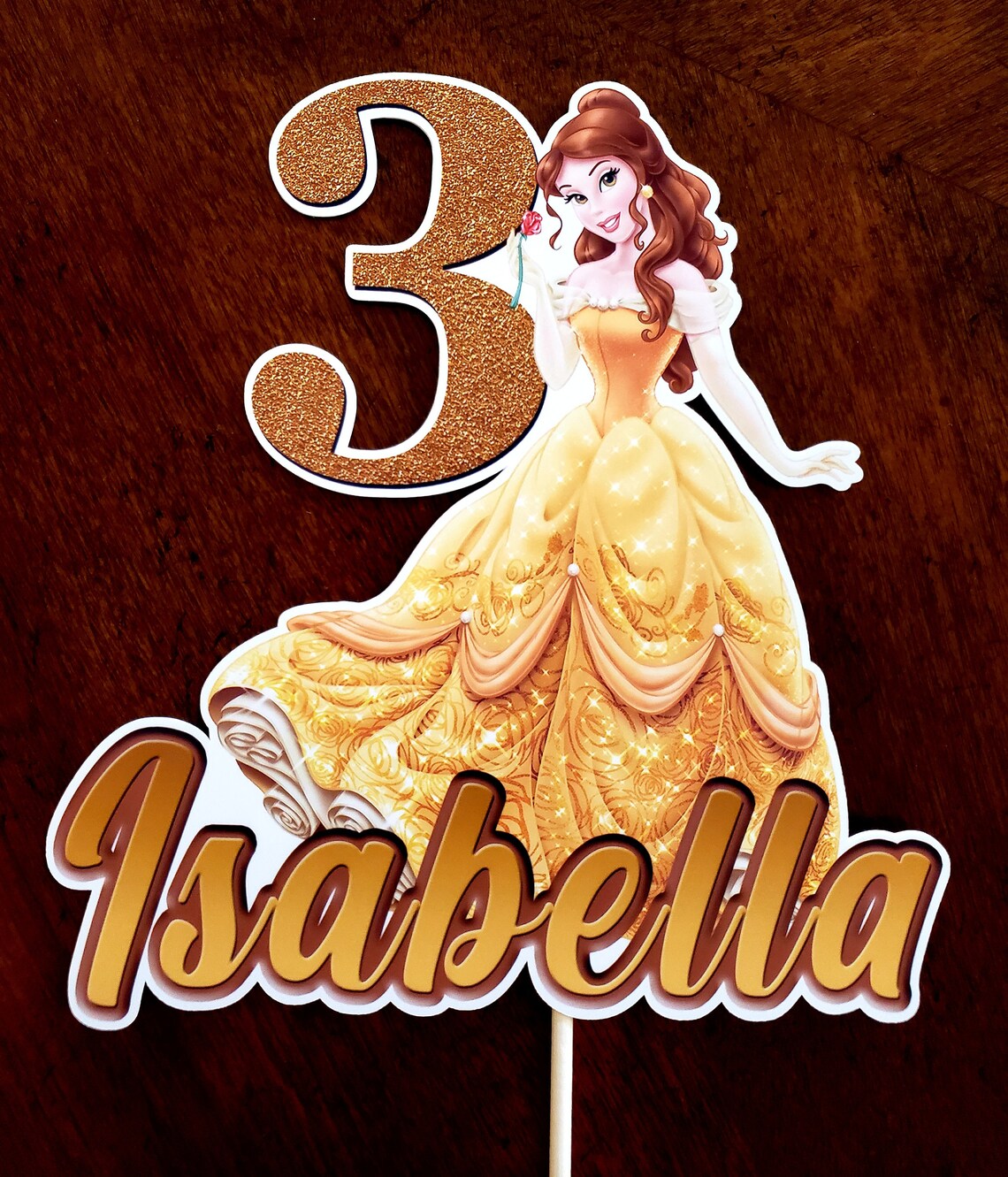 PRINCESS BELLE Cake Topper Princess Belle Centerpiece | Etsy