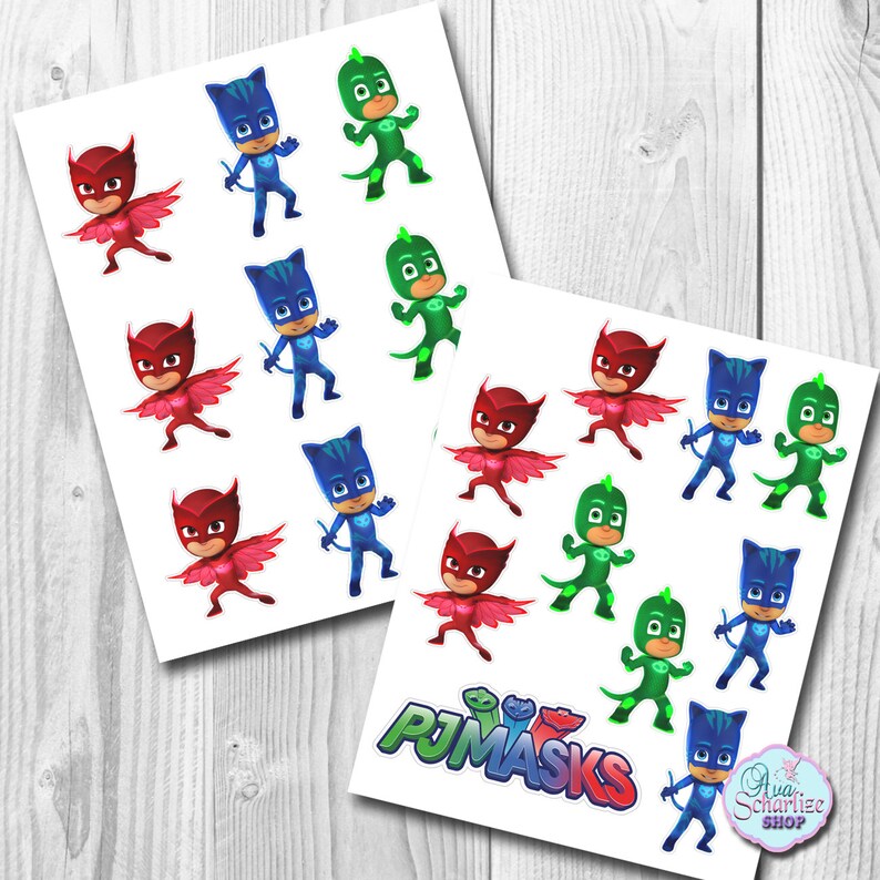 PJ Masks Cupcake Toppers PJ Masks Cake Toppers PJ Masks | Etsy