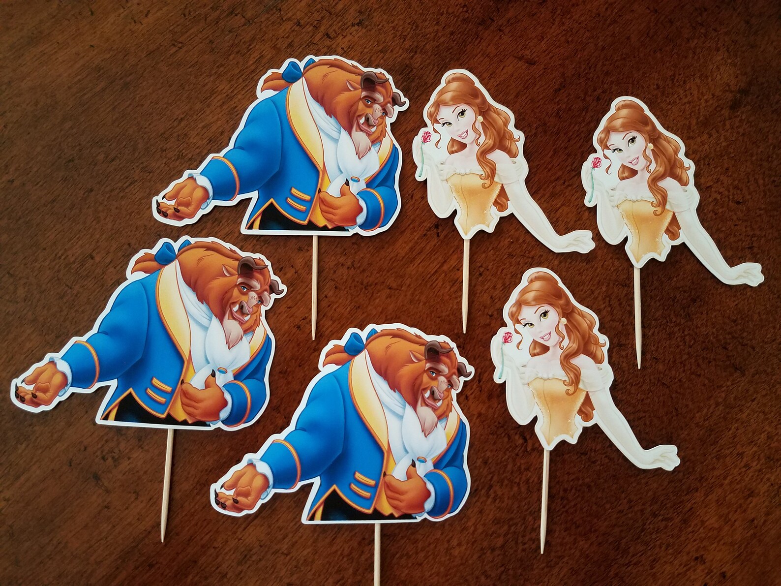 Beauty and the Beast Cupcake Toppers Beauty and the Beast | Etsy