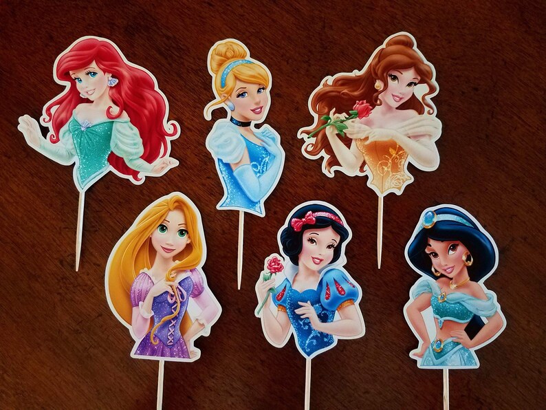 Disney Princess Cupcake Toppers Disney Princess Cake Toppers | Etsy