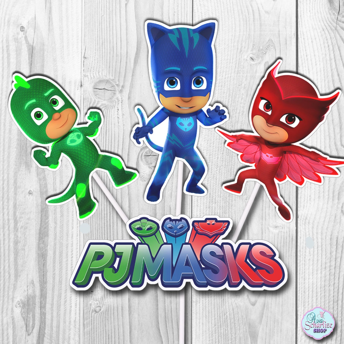 PJ Masks Cupcake Toppers PJ Masks Cake Toppers PJ Masks | Etsy