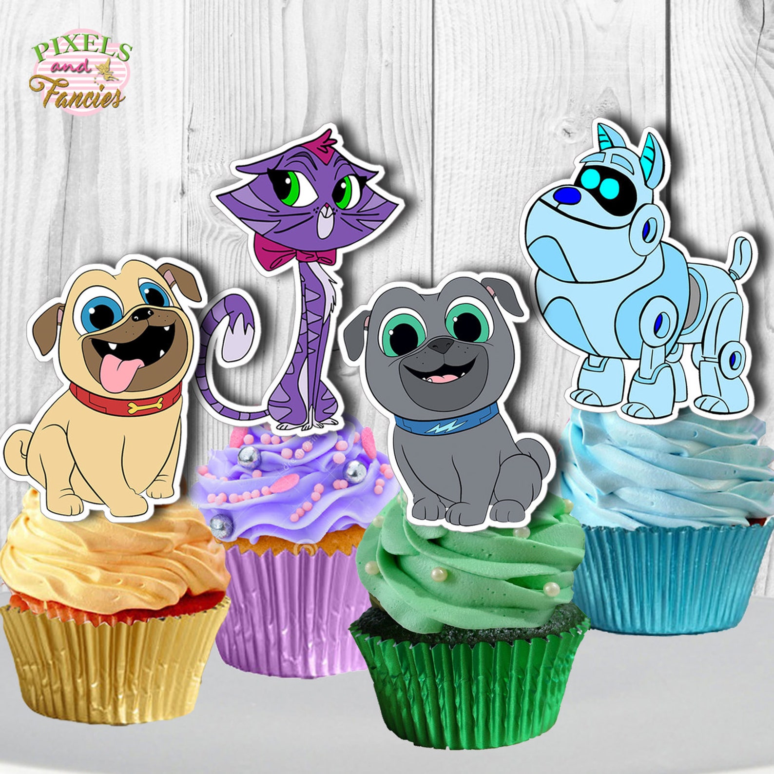 PUPPY DOG PALS Cupcake Toppers Puppy Dog Pals Cupcake Picks | Etsy