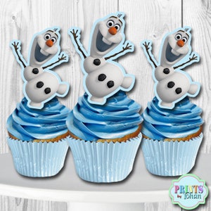 olaf cupcake toppers disney frozen olaf cupcake toppers olaf etsy