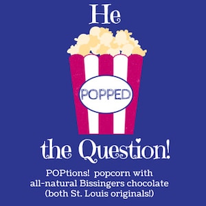 He POPPED the Question Popcorn Favor Labels, Engagement Party/Wedding