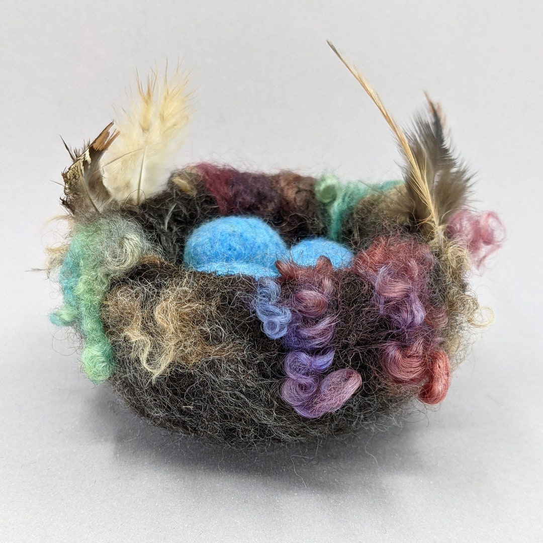 Kit Nest Needle Felt Kit Using Ontario Wool, DIY Craft Kit, Felting