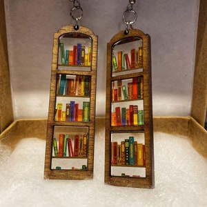 Orecchini a libro: libri acrilici tagliati al laser, biblioteca, lettura, lettura di libri, insegnante, rientro a scuola, università, bibliotecario, i migliori regali per lei/lui/loro